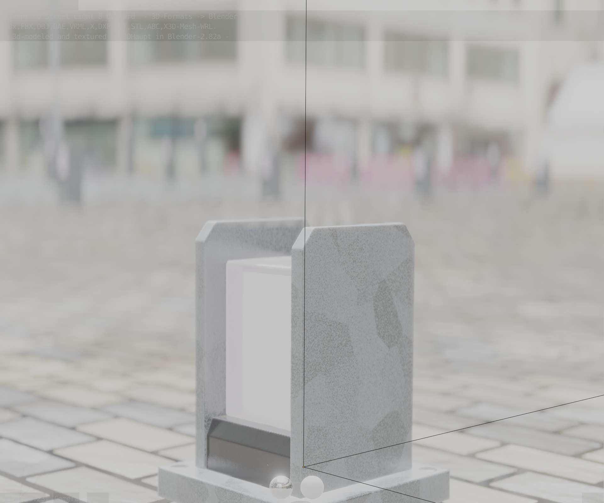 Street Light 8 Bollard 200mm Galvanized Version 1 Low-poly 3D model_95