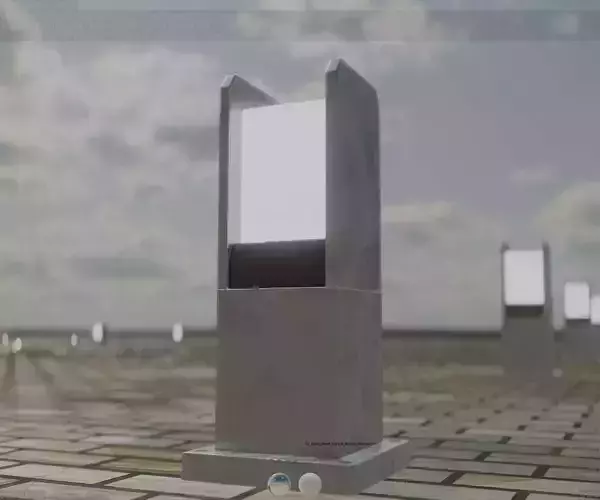 Street Light 8 Bollard 350mm Galvanized Version 1 Low-poly 3D model