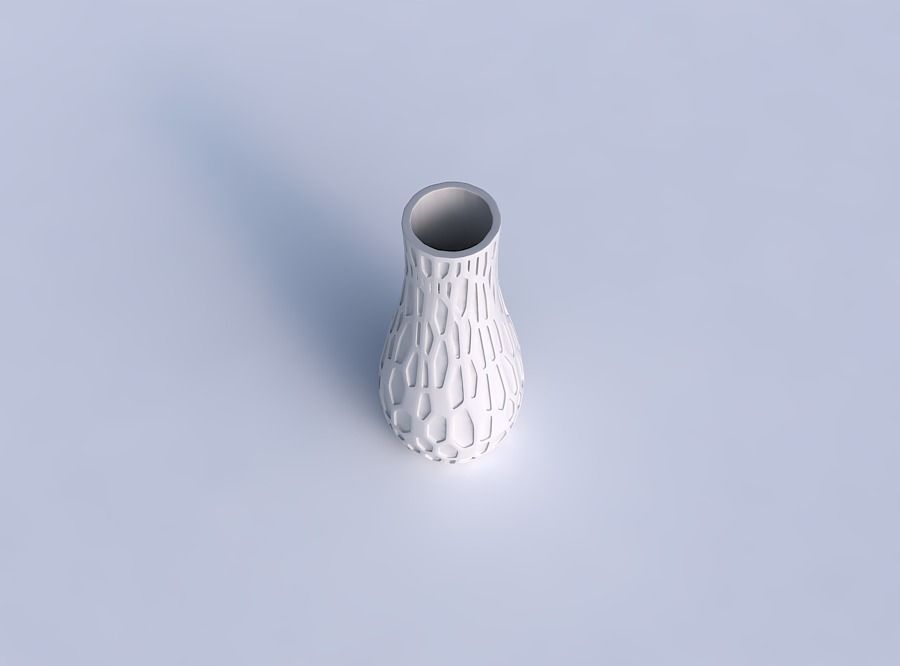Vase curved with organic dents 3D print model_1