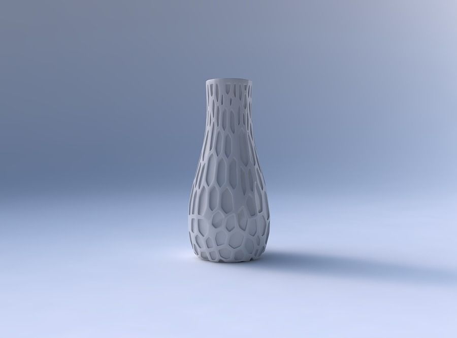 Vase curved with organic dents 3D print model_4
