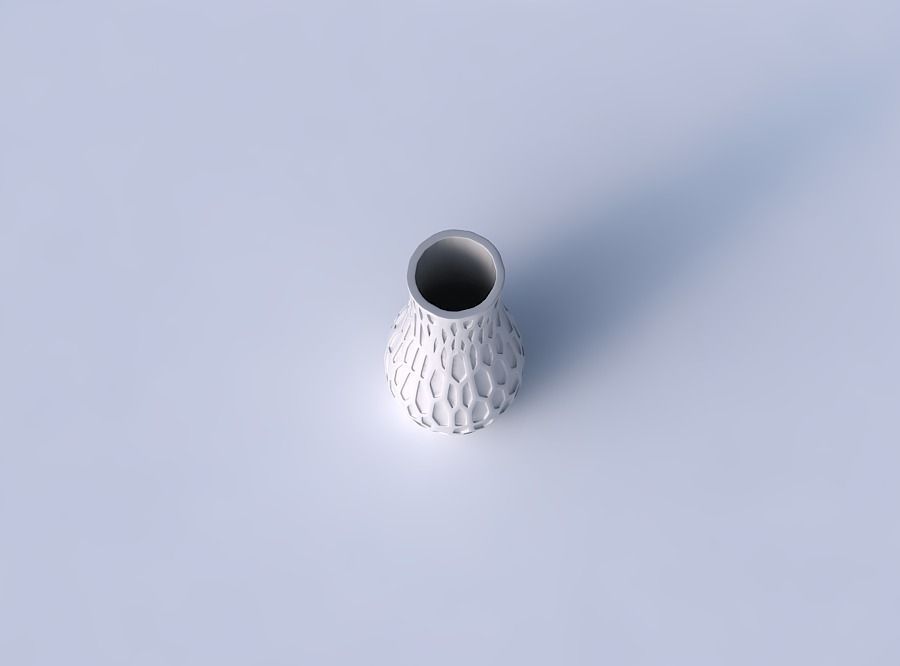 Vase curved with organic dents 3D print model_2