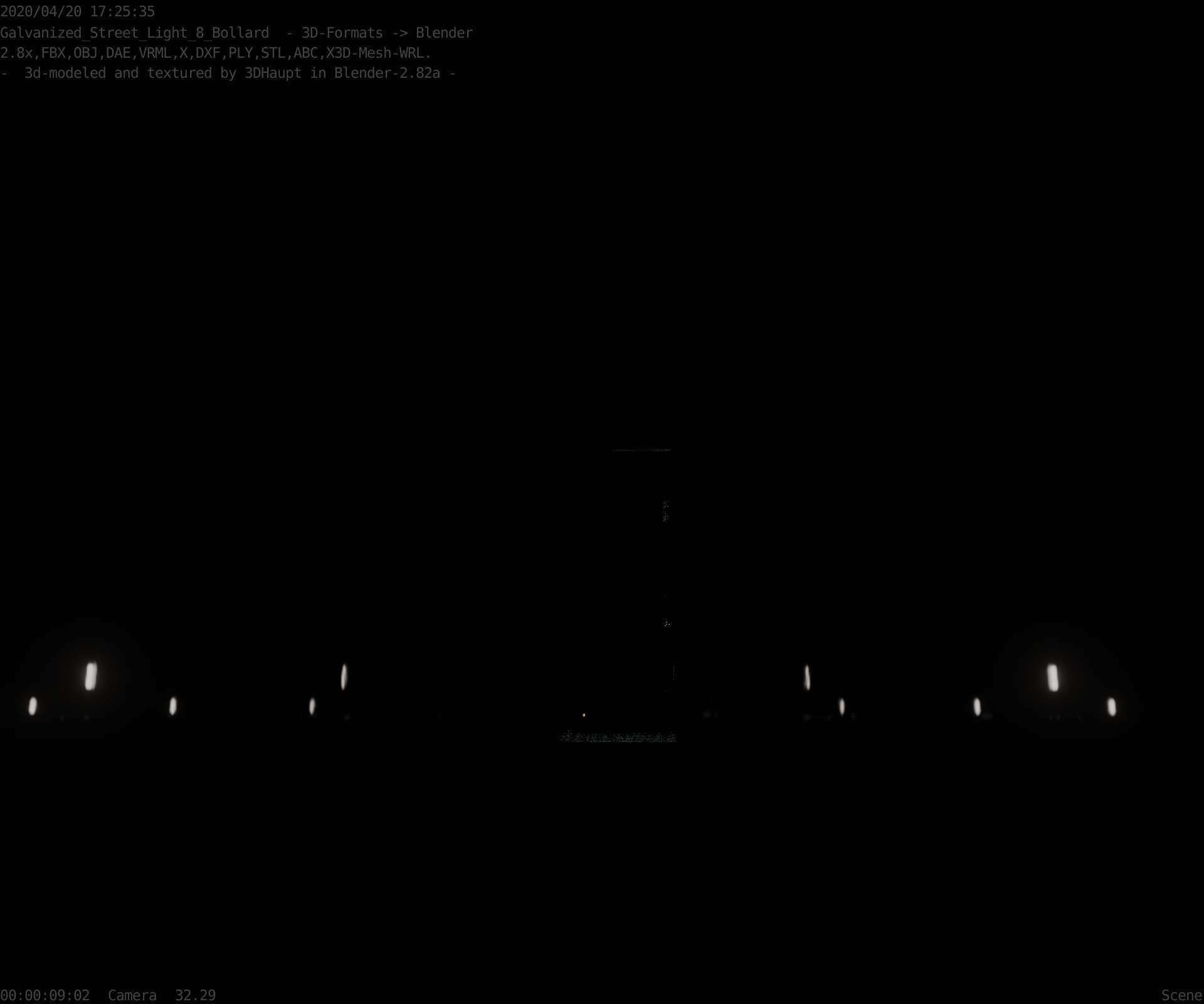 Street Light 8 Bollard 500mm Galvanized Version 1 Low-poly 3D model_27