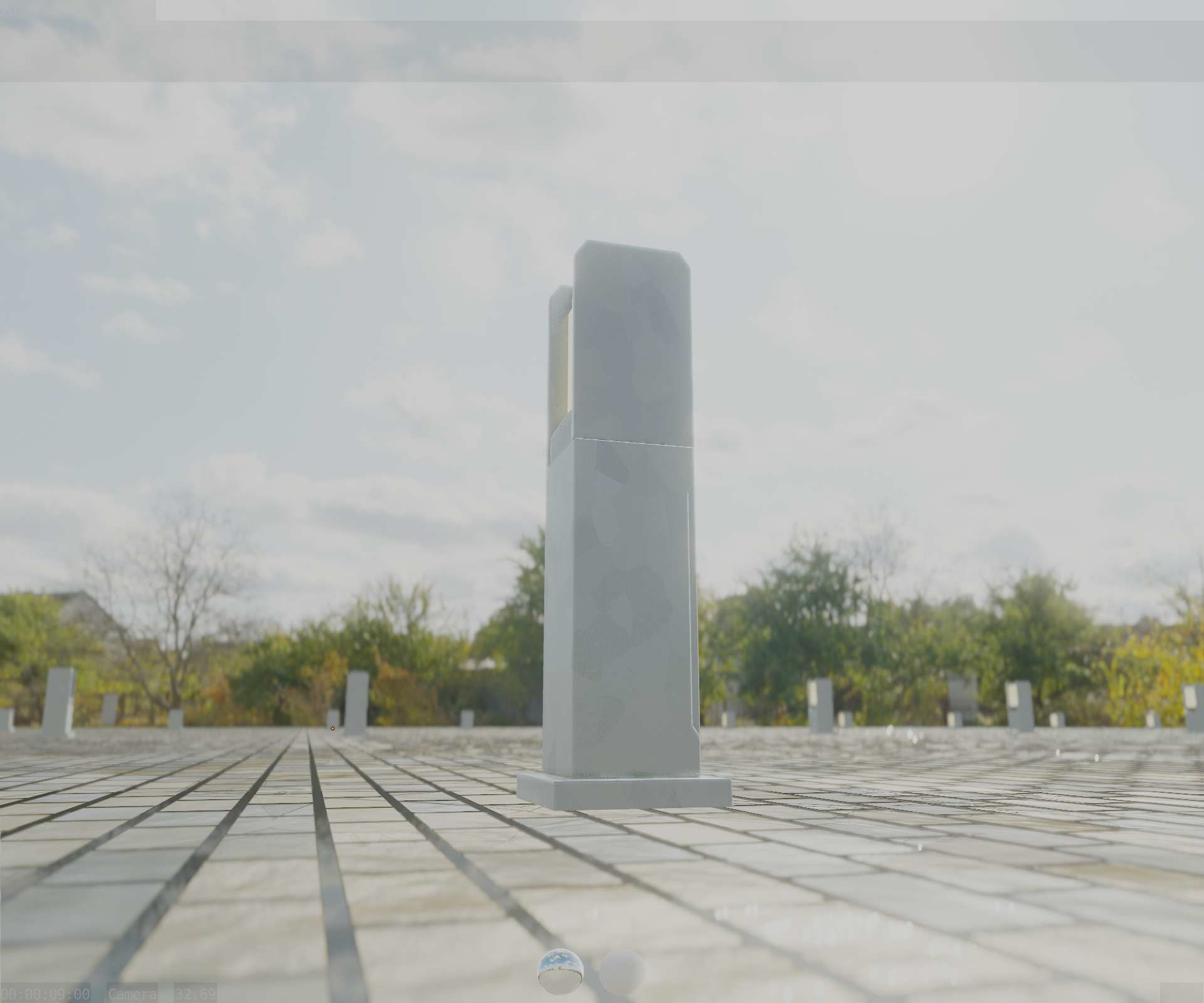 Street Light 8 Bollard 500mm Galvanized Version 1 Low-poly 3D model_25