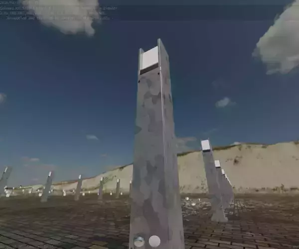 Street Light 8 Bollard 900mm Galvanized Version 1 Low-poly 3D model