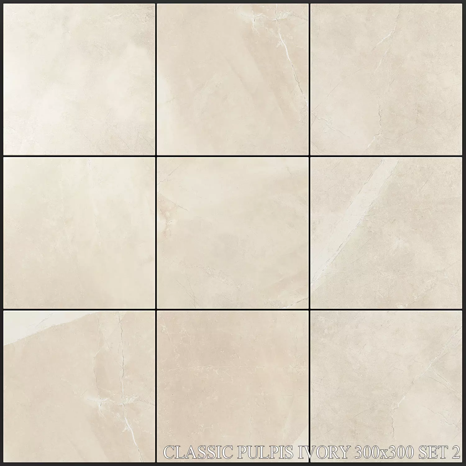 Yurtbay Seramik Classic Pulpis Ivory 300x300 Set 2 3D model_0