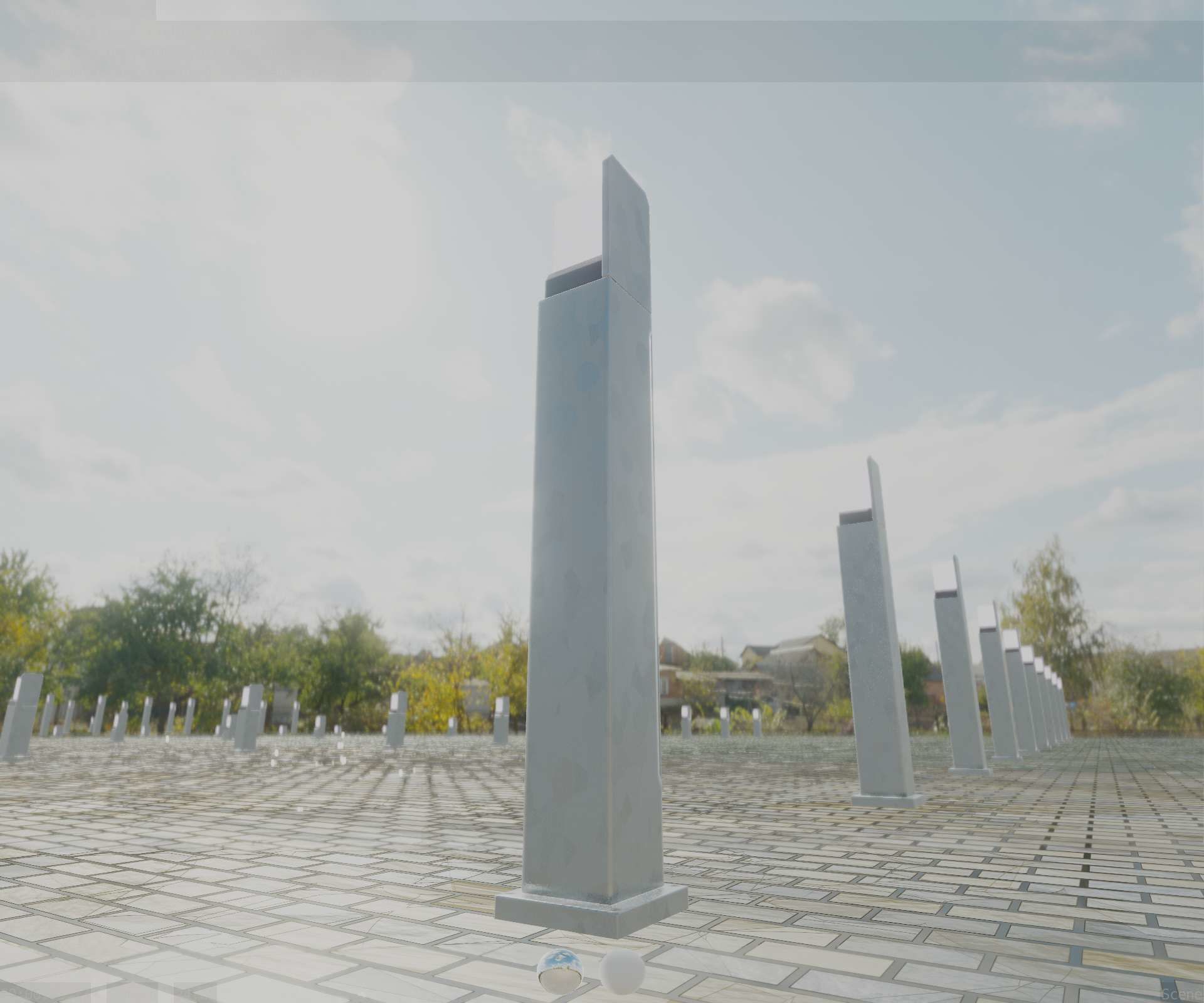 Street Light 8 Bollard 900 mm Galvanized Version 2 Low-poly 3D model_10