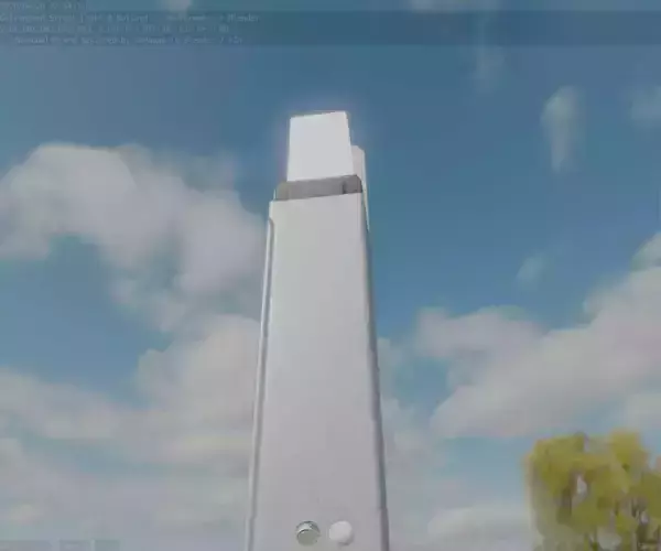 Street Light 8 Bollard 900 mm Galvanized Version 5 Low-poly 3D model