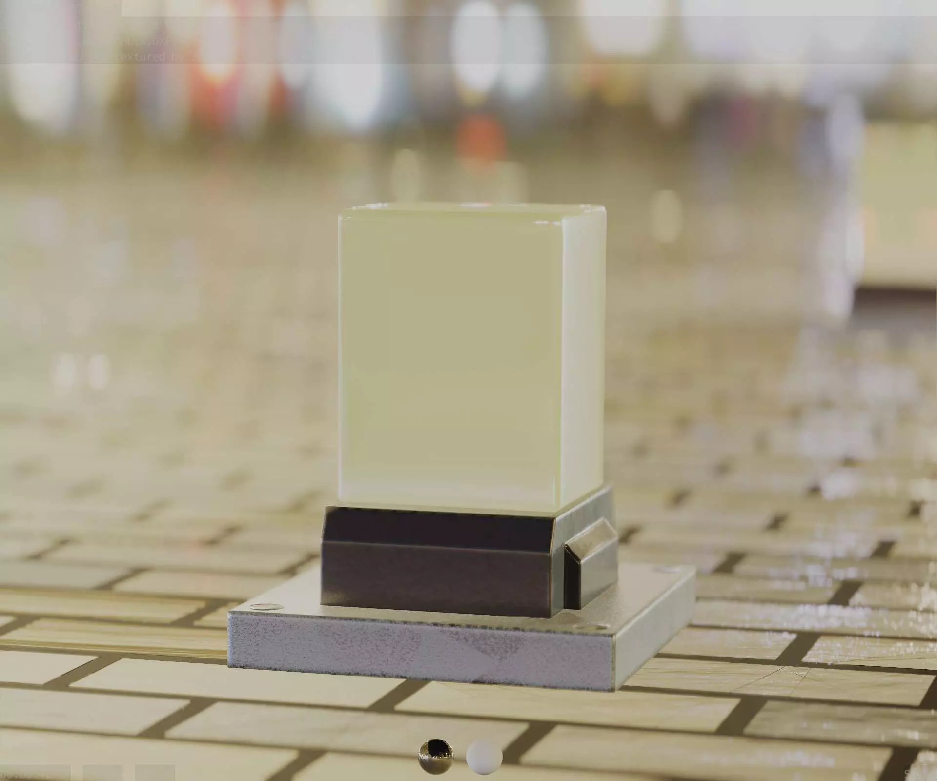 Street Light 8 Bollard 200mm Galvanized Version 3 Low-poly 3D model_0