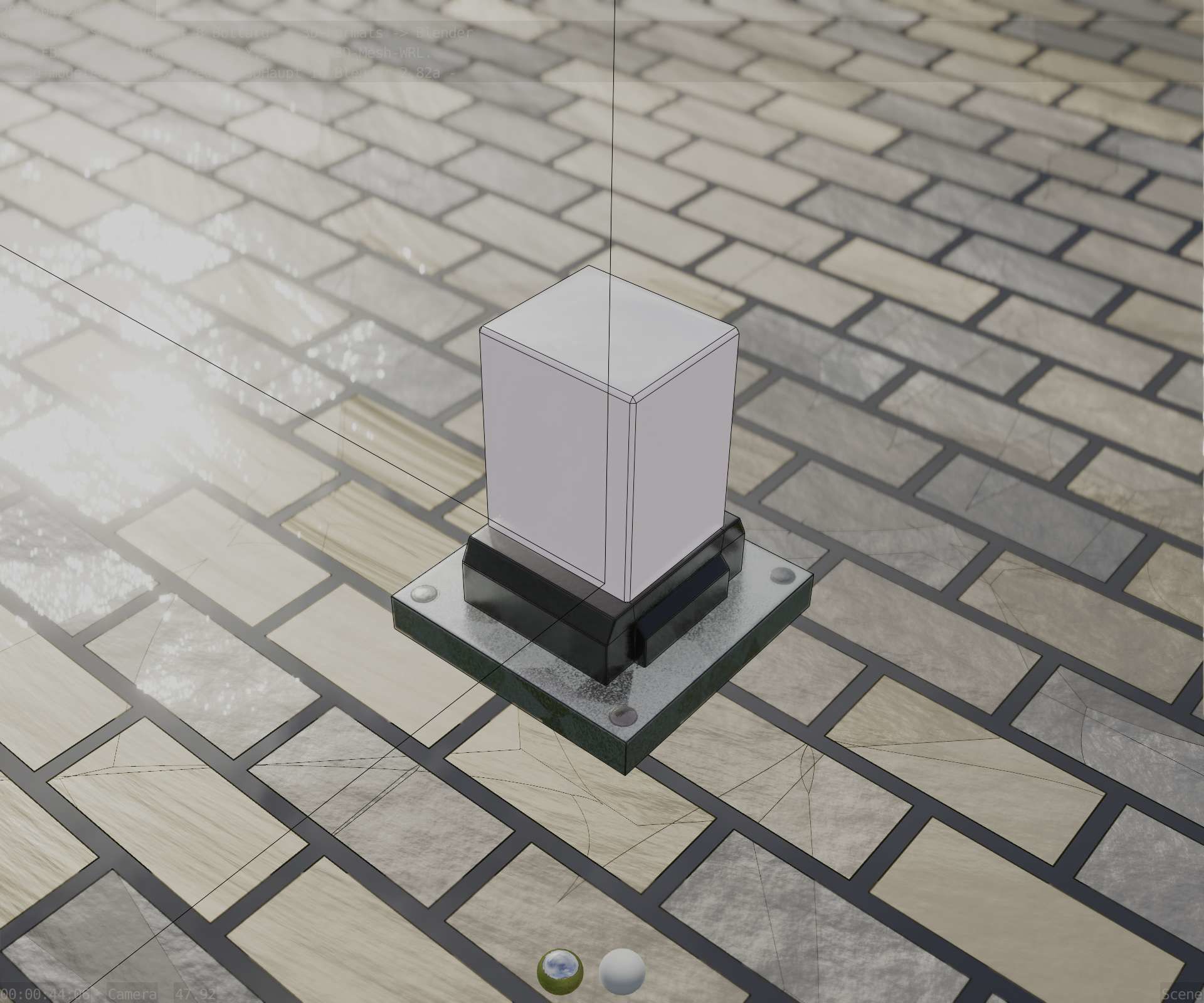 Street Light 8 Bollard 200mm Galvanized Version 3 Low-poly 3D model_66