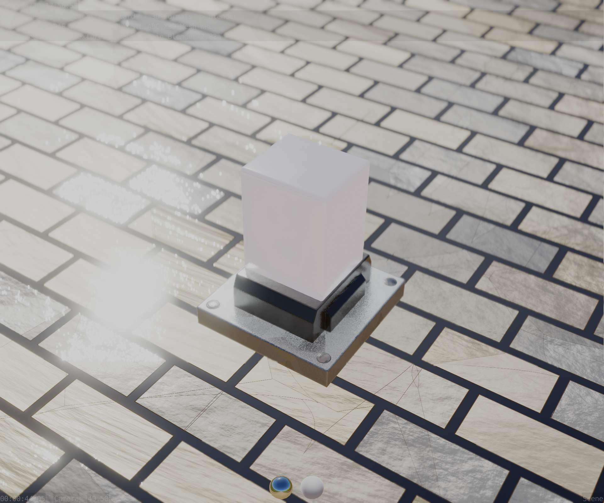 Street Light 8 Bollard 200mm Galvanized Version 3 Low-poly 3D model_65