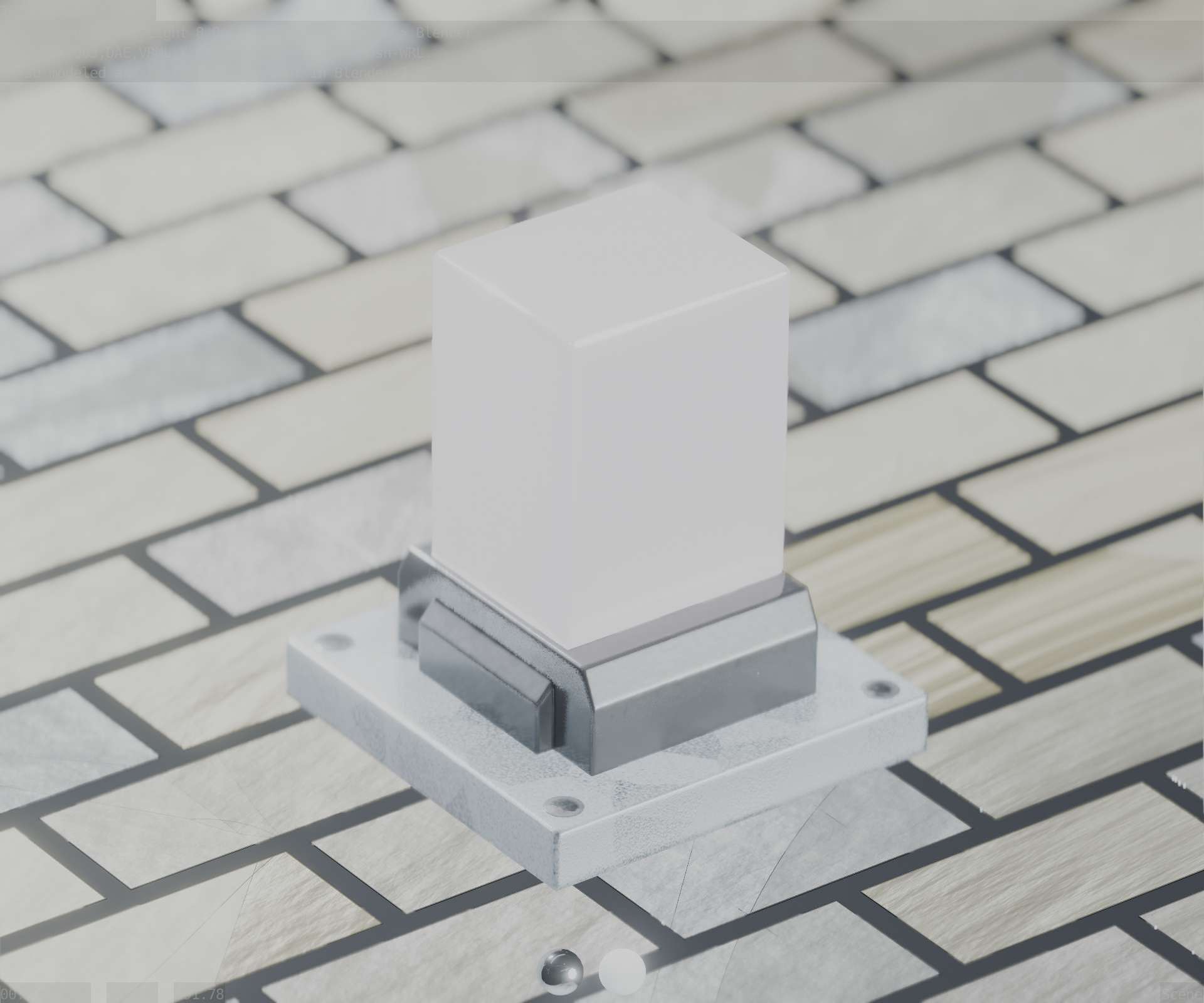 Street Light 8 Bollard 200mm Galvanized Version 3 Low-poly 3D model_80