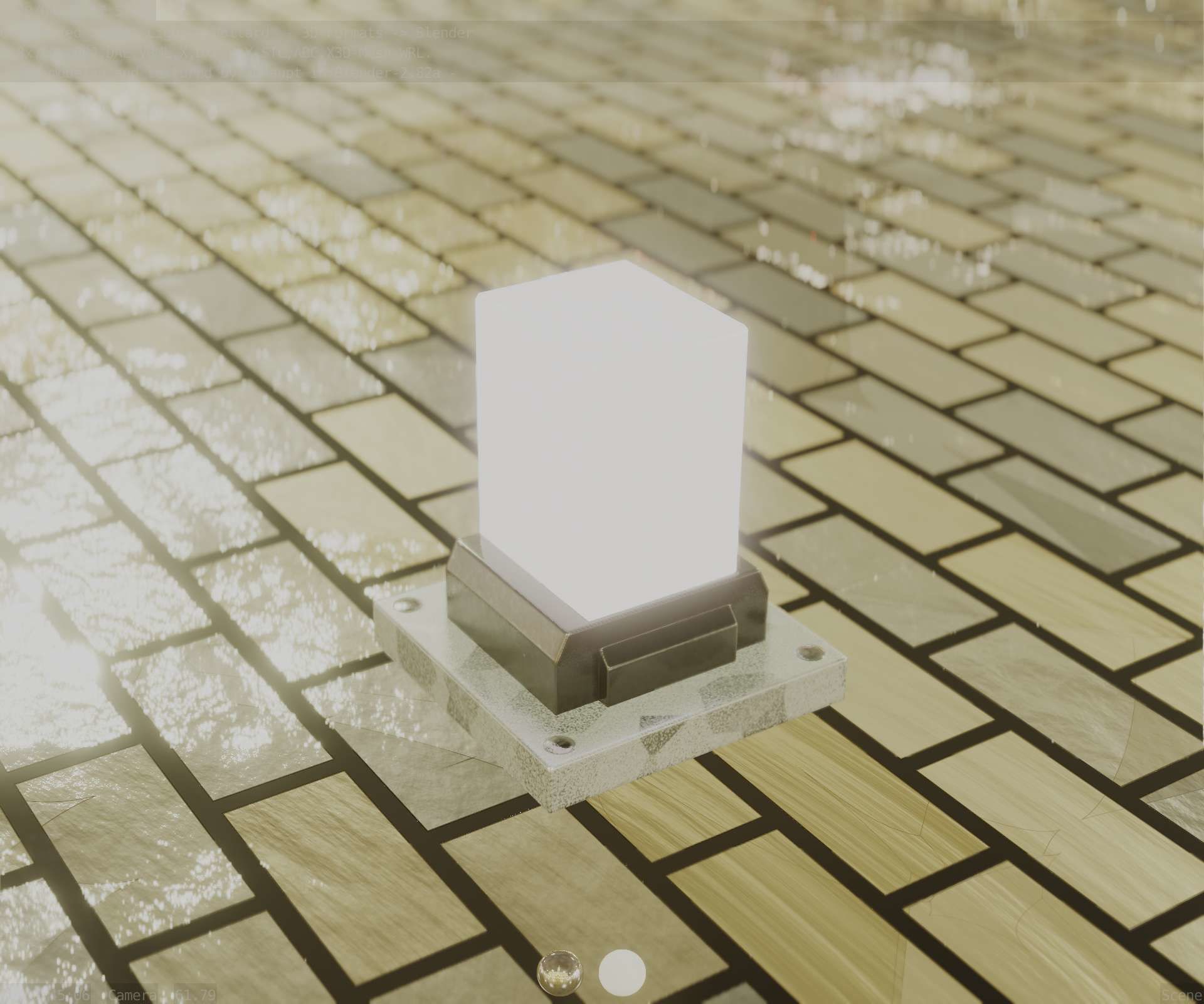 Street Light 8 Bollard 200mm Galvanized Version 3 Low-poly 3D model_90