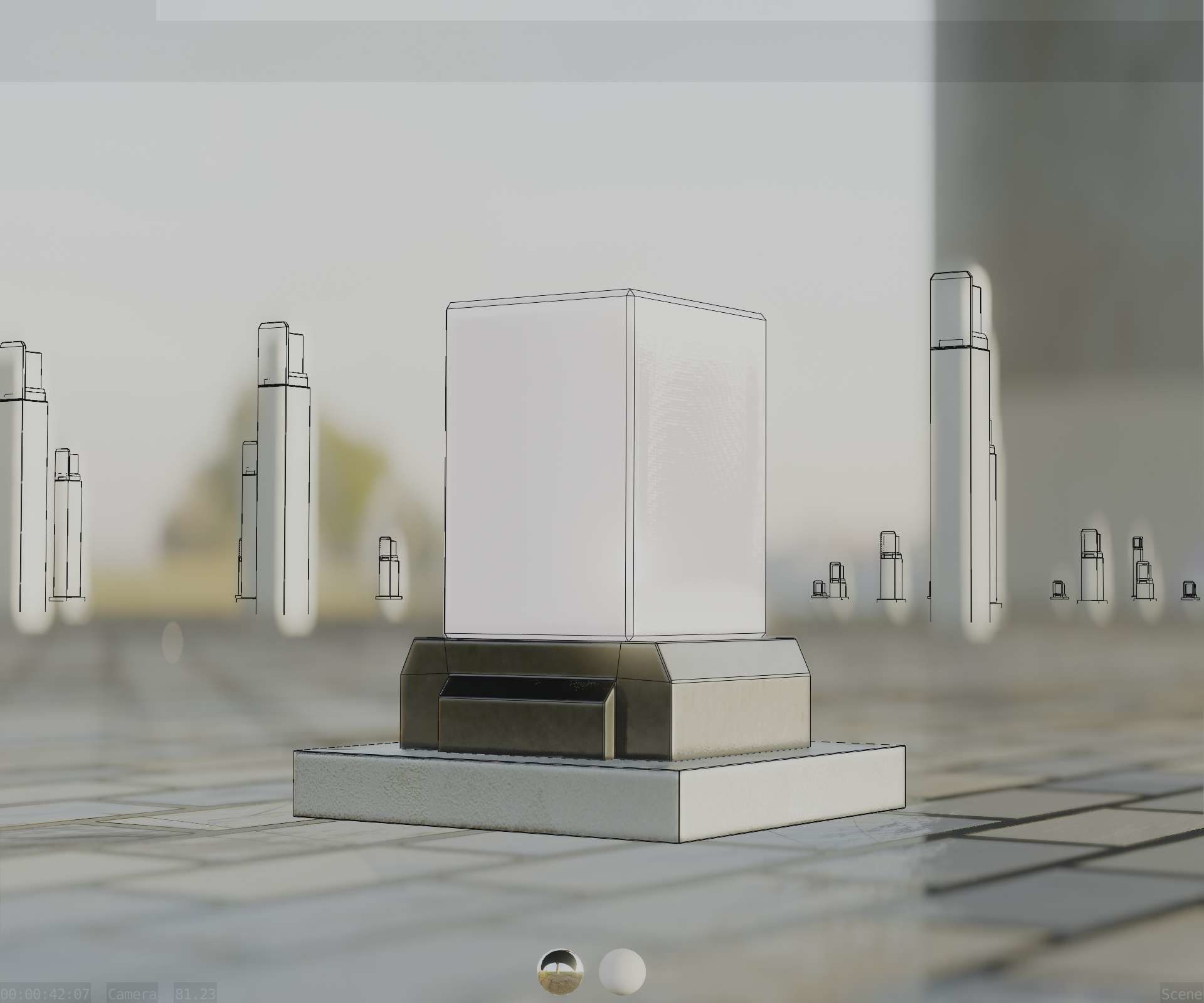 Street Light 8 Bollard 200mm Galvanized Version 3 Low-poly 3D model_20