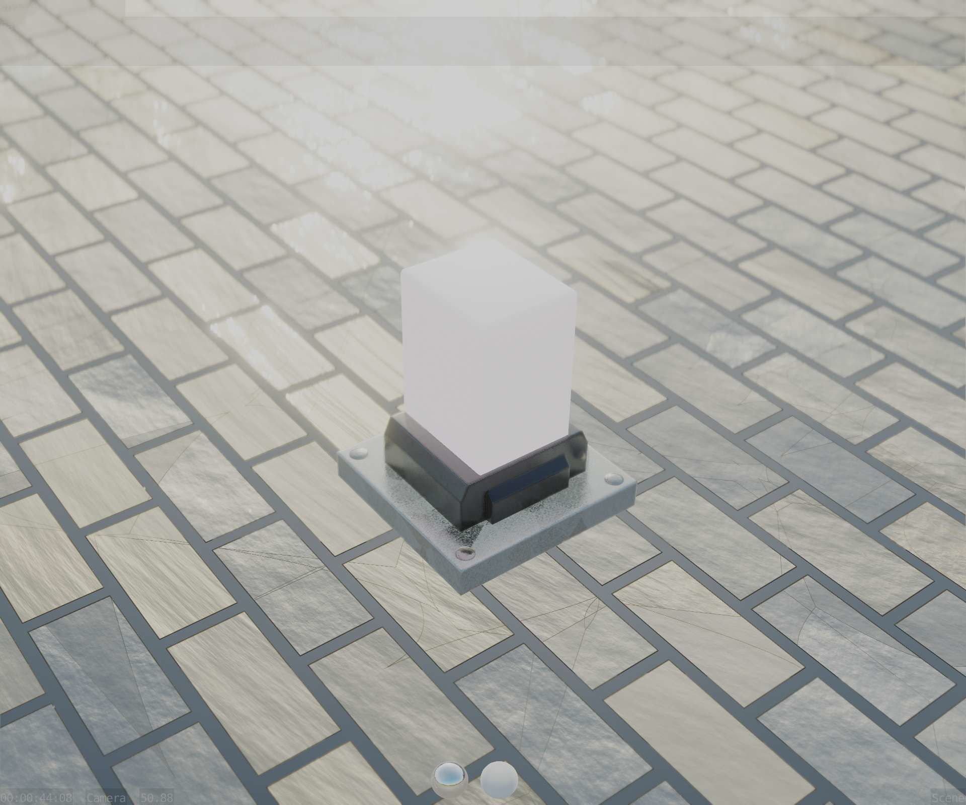 Street Light 8 Bollard 200mm Galvanized Version 3 Low-poly 3D model_68
