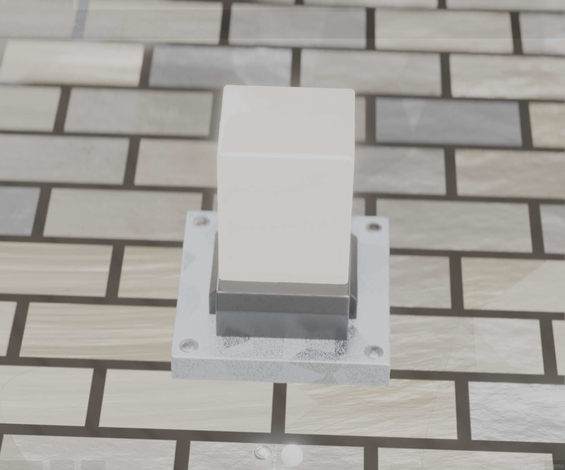 Street Light 8 Bollard 200mm Galvanized Version 3 Low-poly 3D model_60