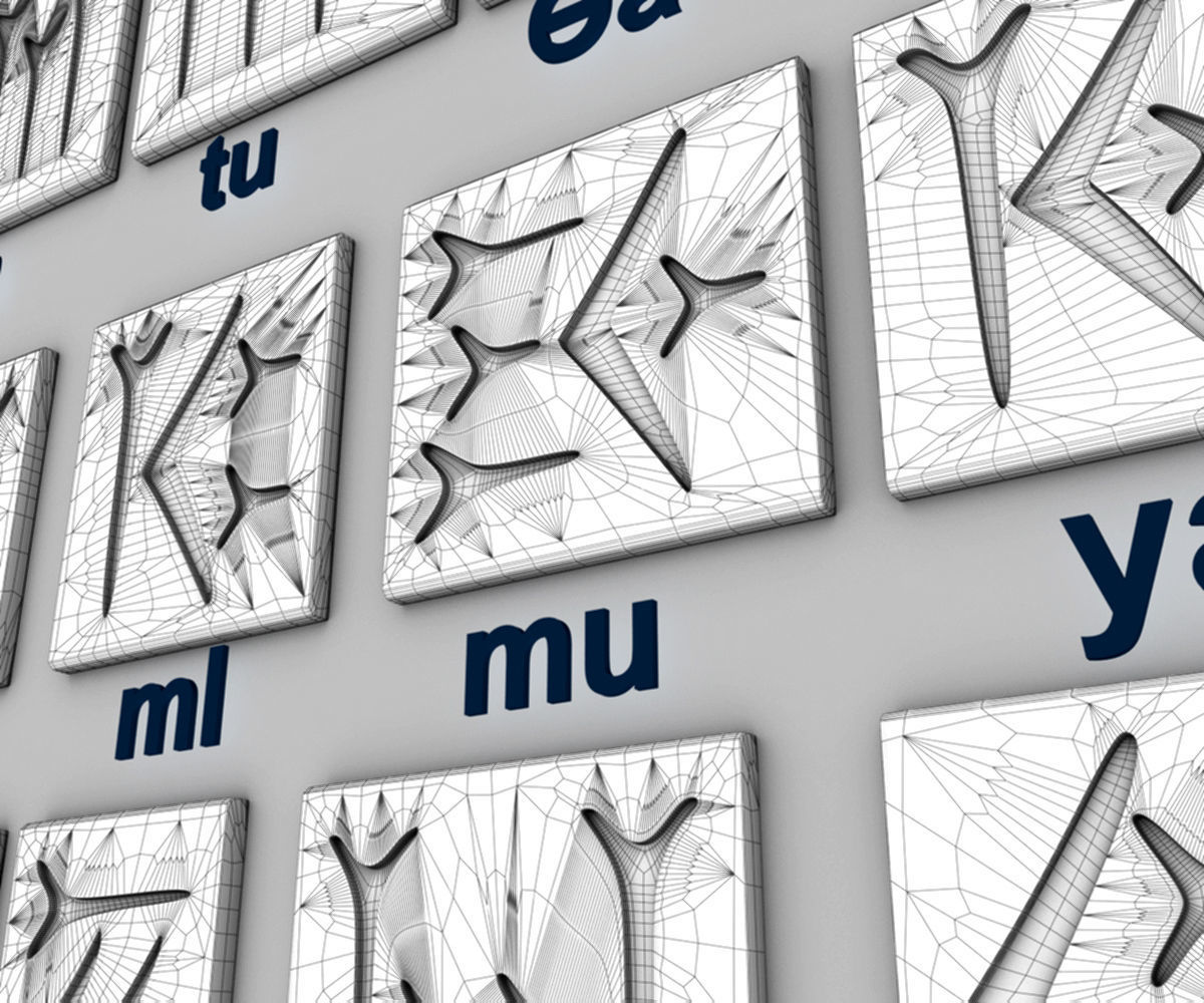 Persian Cuneiform Blocks 3D model_7