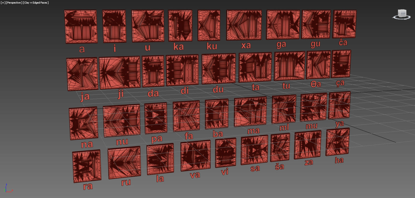Persian Cuneiform Blocks 3D model_9