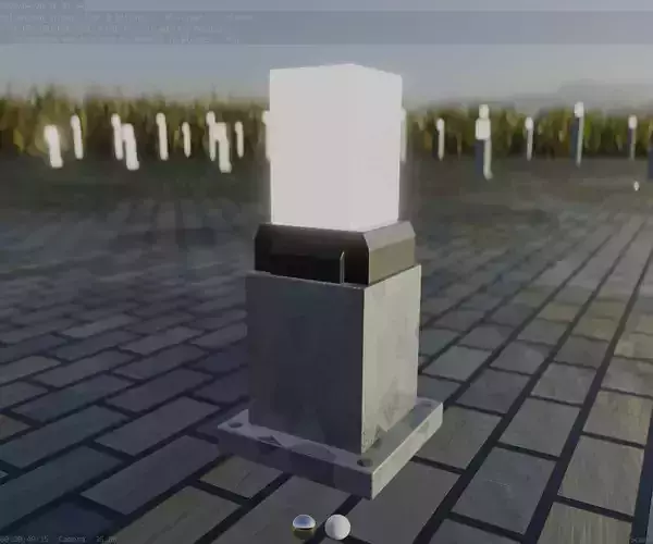 Street Light 8 Bollard 350mm Galvanized Version 3 Low-poly 3D model