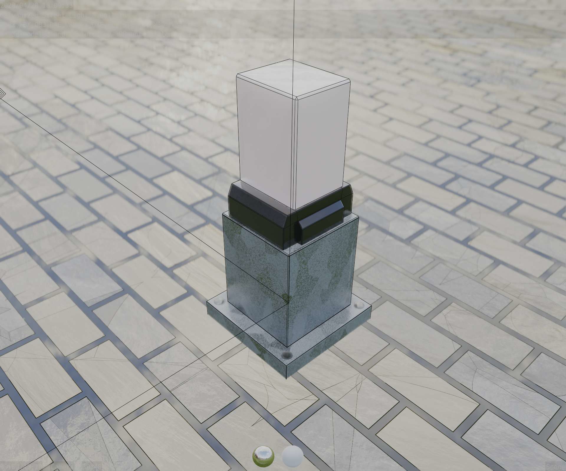 Street Light 8 Bollard 350mm Galvanized Version 3 Low-poly 3D model_67