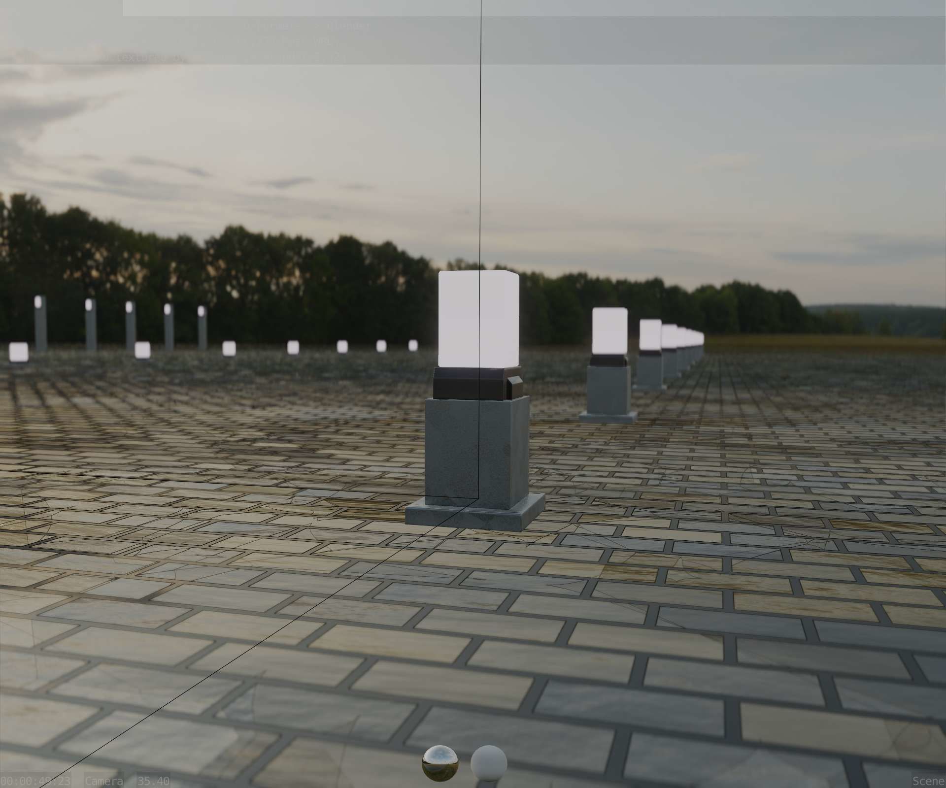 Street Light 8 Bollard 350mm Galvanized Version 3 Low-poly 3D model_99