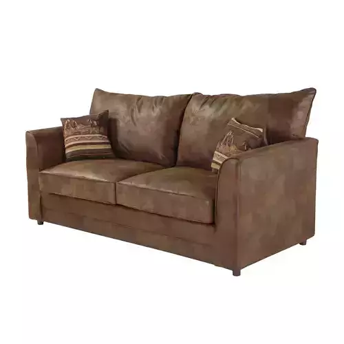 Leather Sofa with pillows