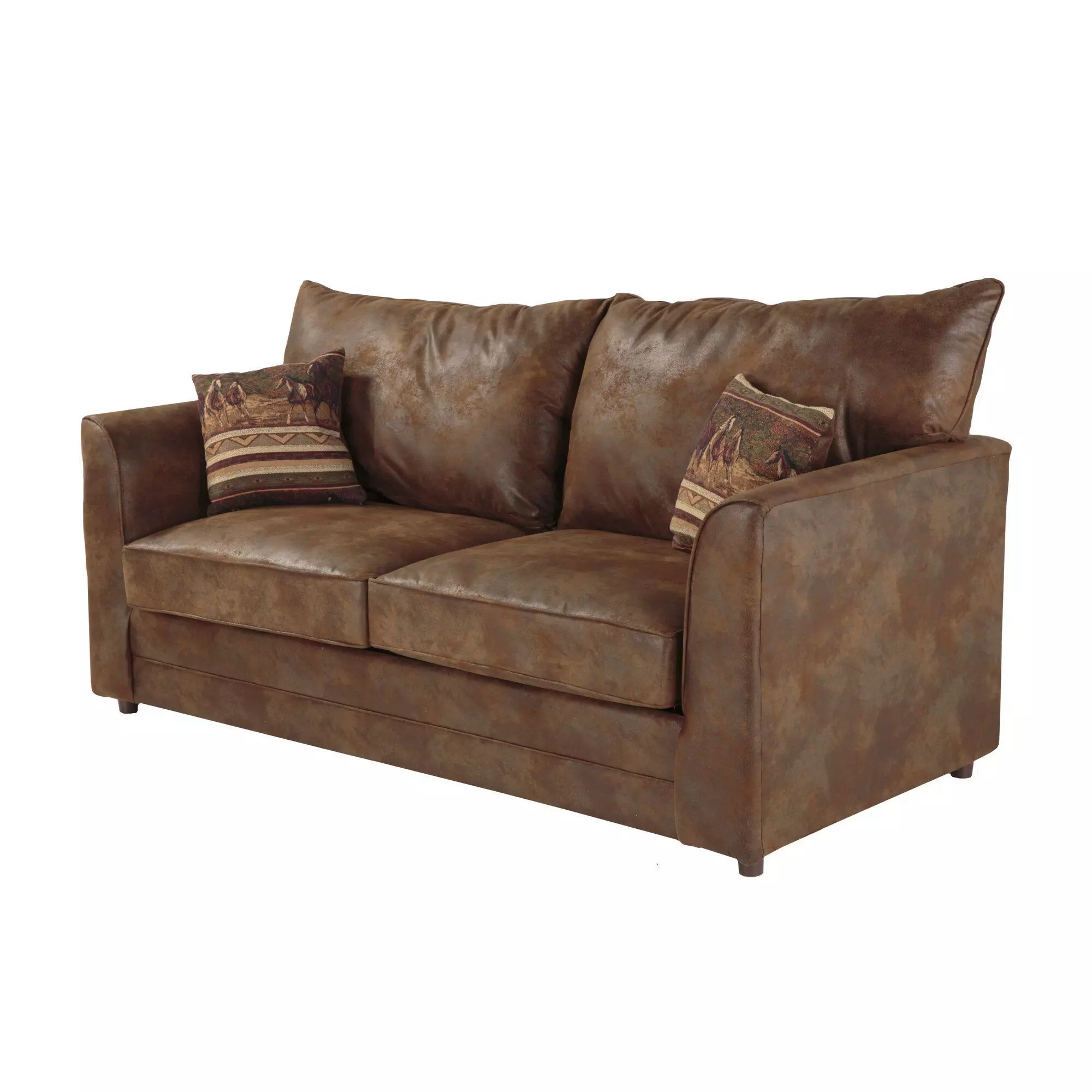 Leather Sofa with pillows 3D model_0