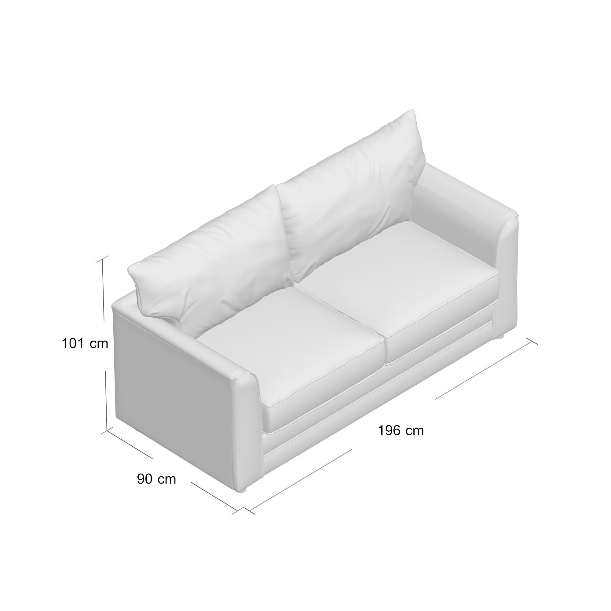 Leather Sofa with pillows 3D model_1