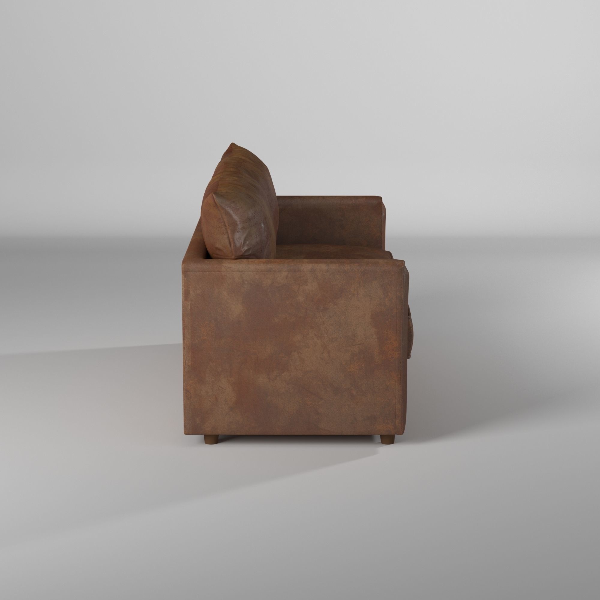 Leather Sofa with pillows 3D model_5
