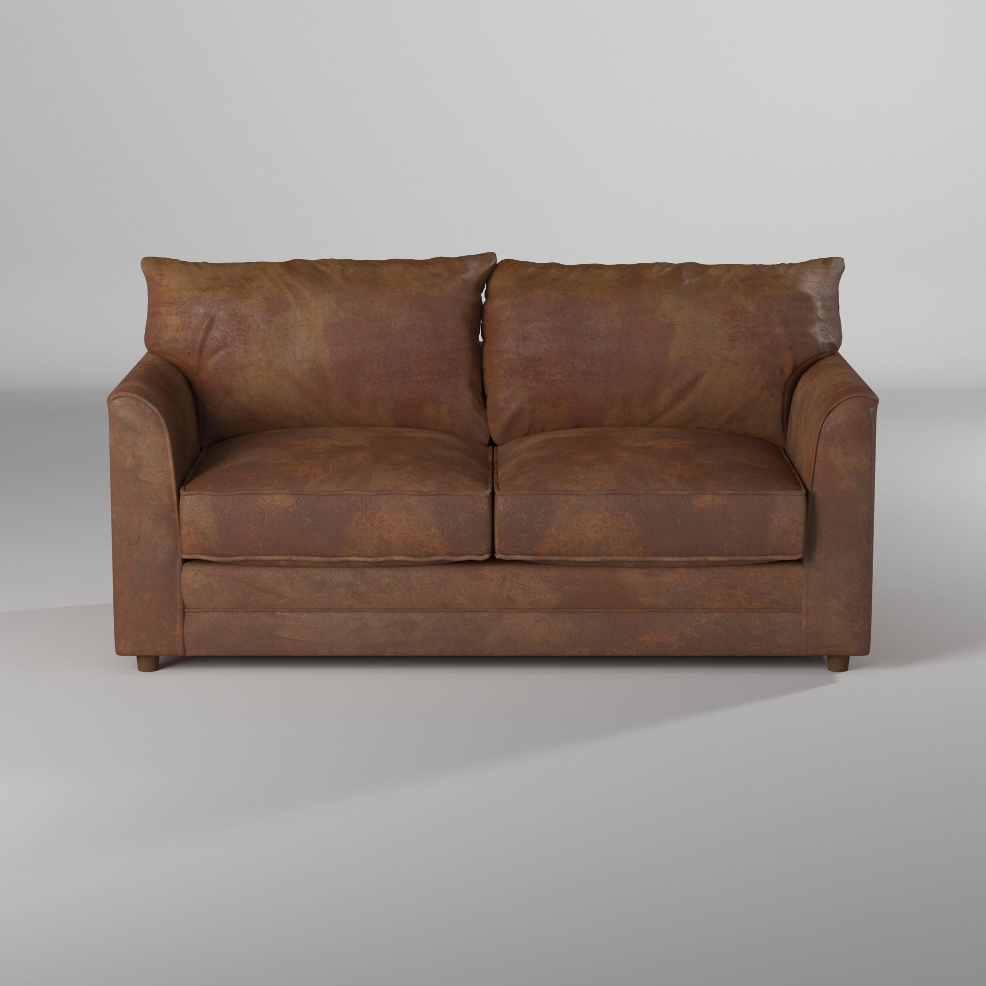 Leather Sofa with pillows 3D model_3