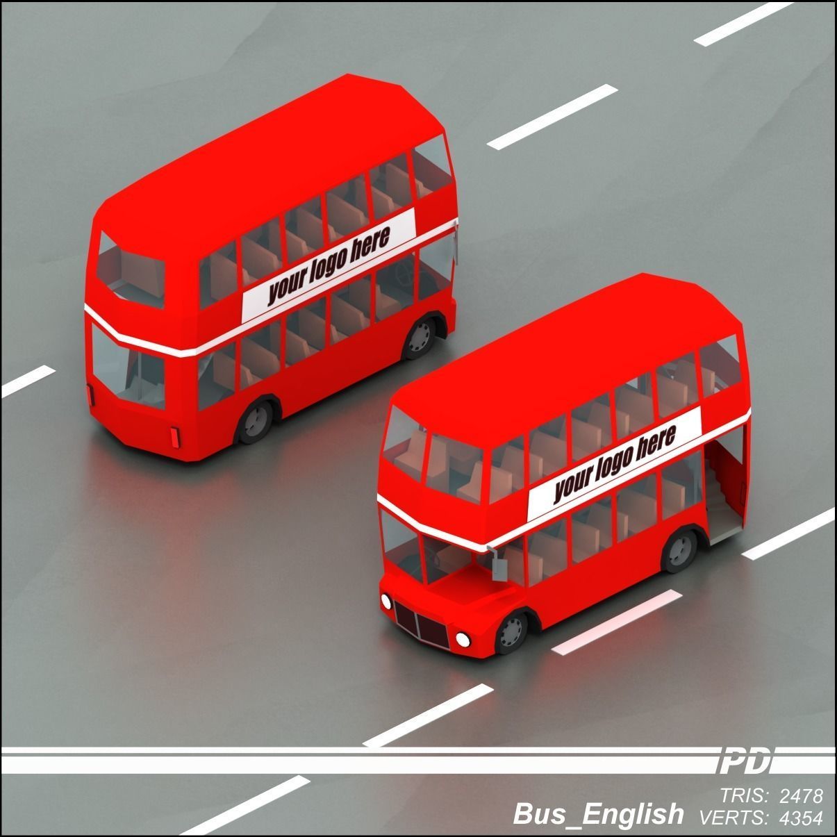 Stylized lowpoly vehicle pack with interior  Low-poly 3D model_36