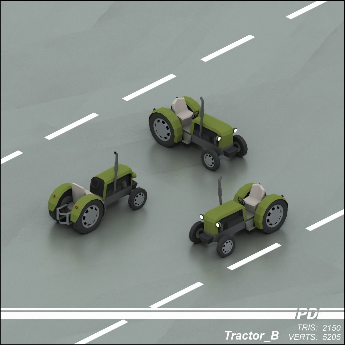 Stylized lowpoly vehicle pack with interior  Low-poly 3D model_51