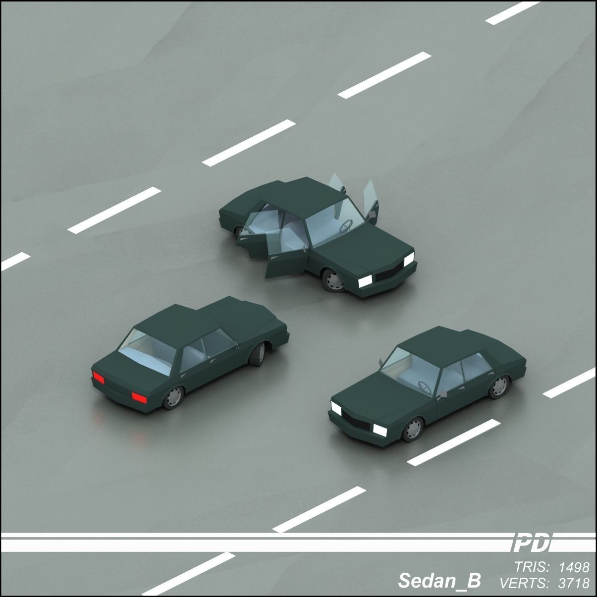 Stylized lowpoly vehicle pack with interior  Low-poly 3D model_29