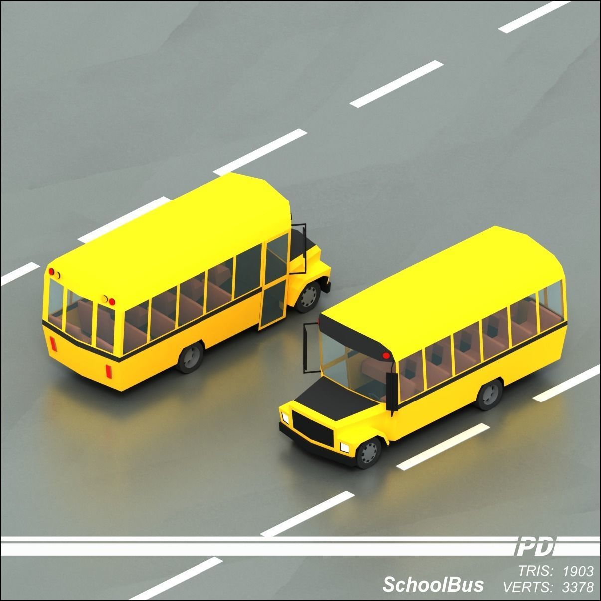 Stylized lowpoly vehicle pack with interior  Low-poly 3D model_47