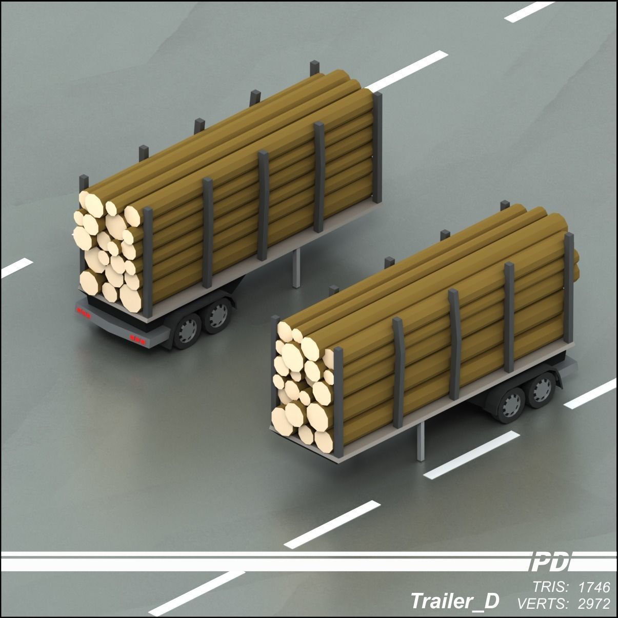 Stylized lowpoly vehicle pack with interior  Low-poly 3D model_56