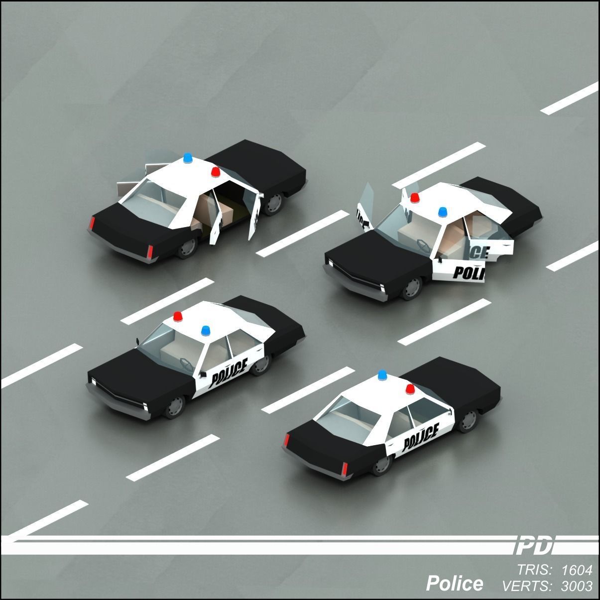 Stylized lowpoly vehicle pack with interior  Low-poly 3D model_45