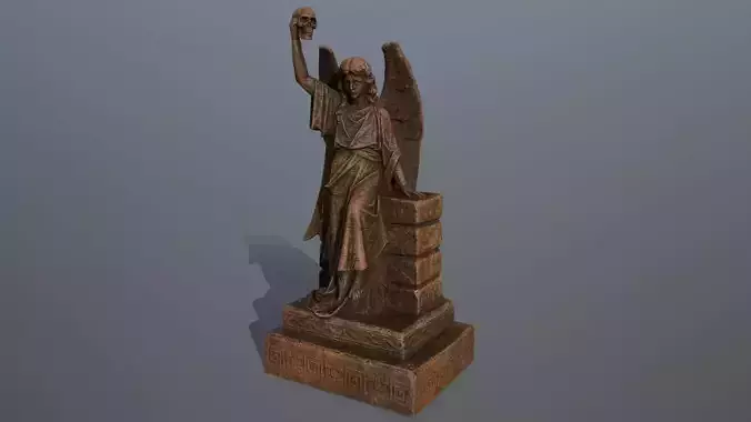 statue 2 of angel Low-poly 3D model
