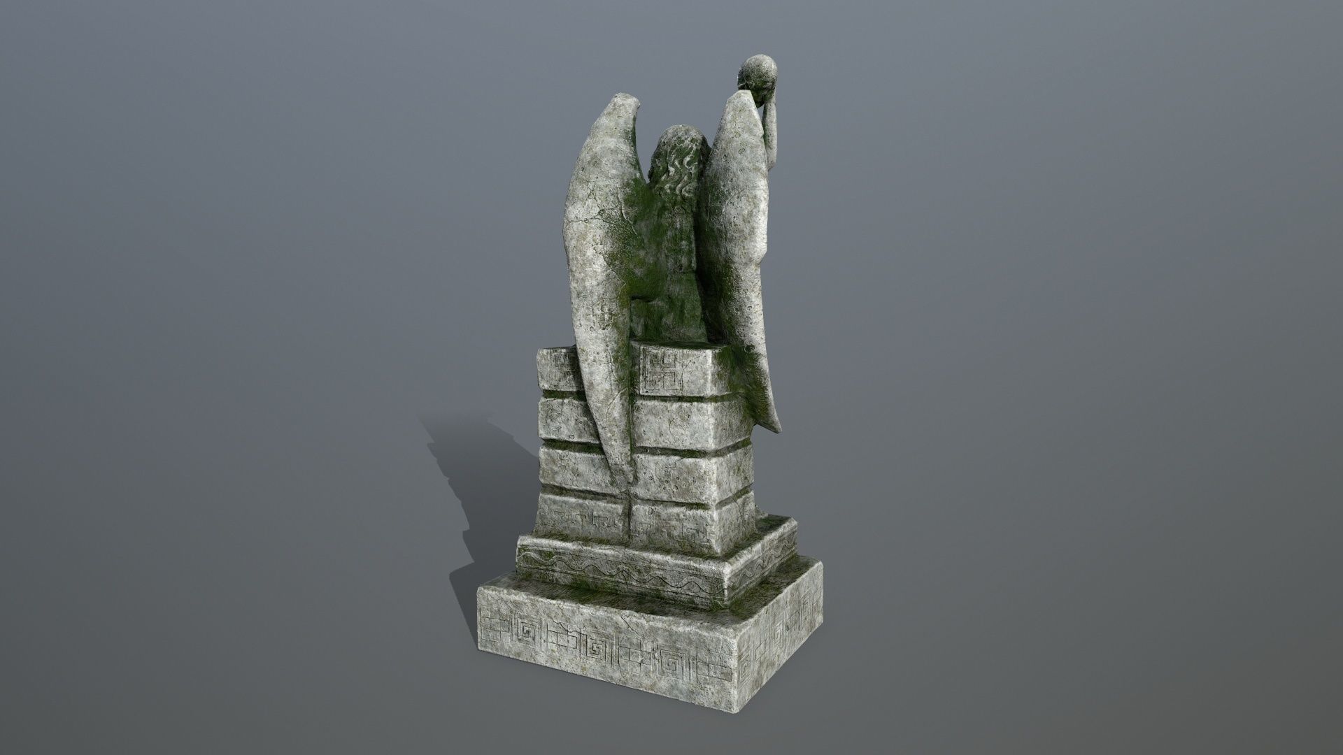 statue 2 of angel Low-poly 3D model_3