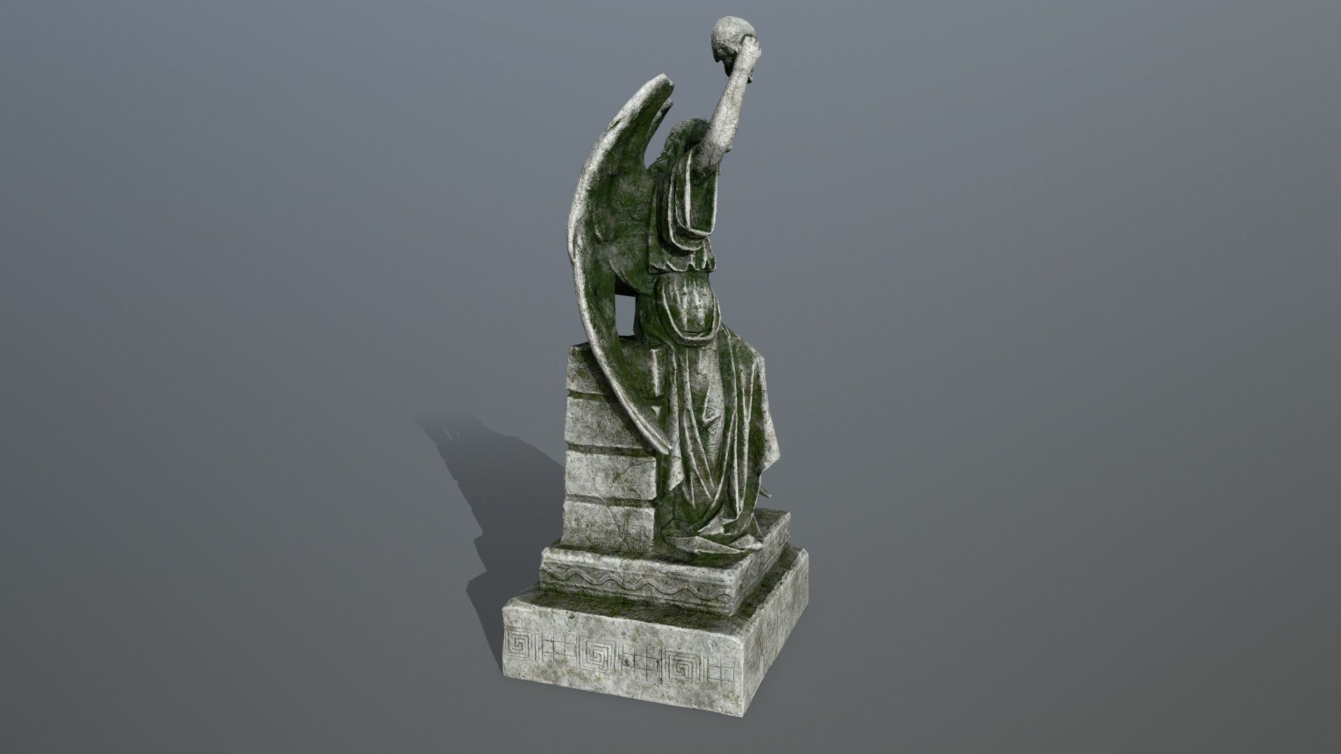 statue 2 of angel Low-poly 3D model_2