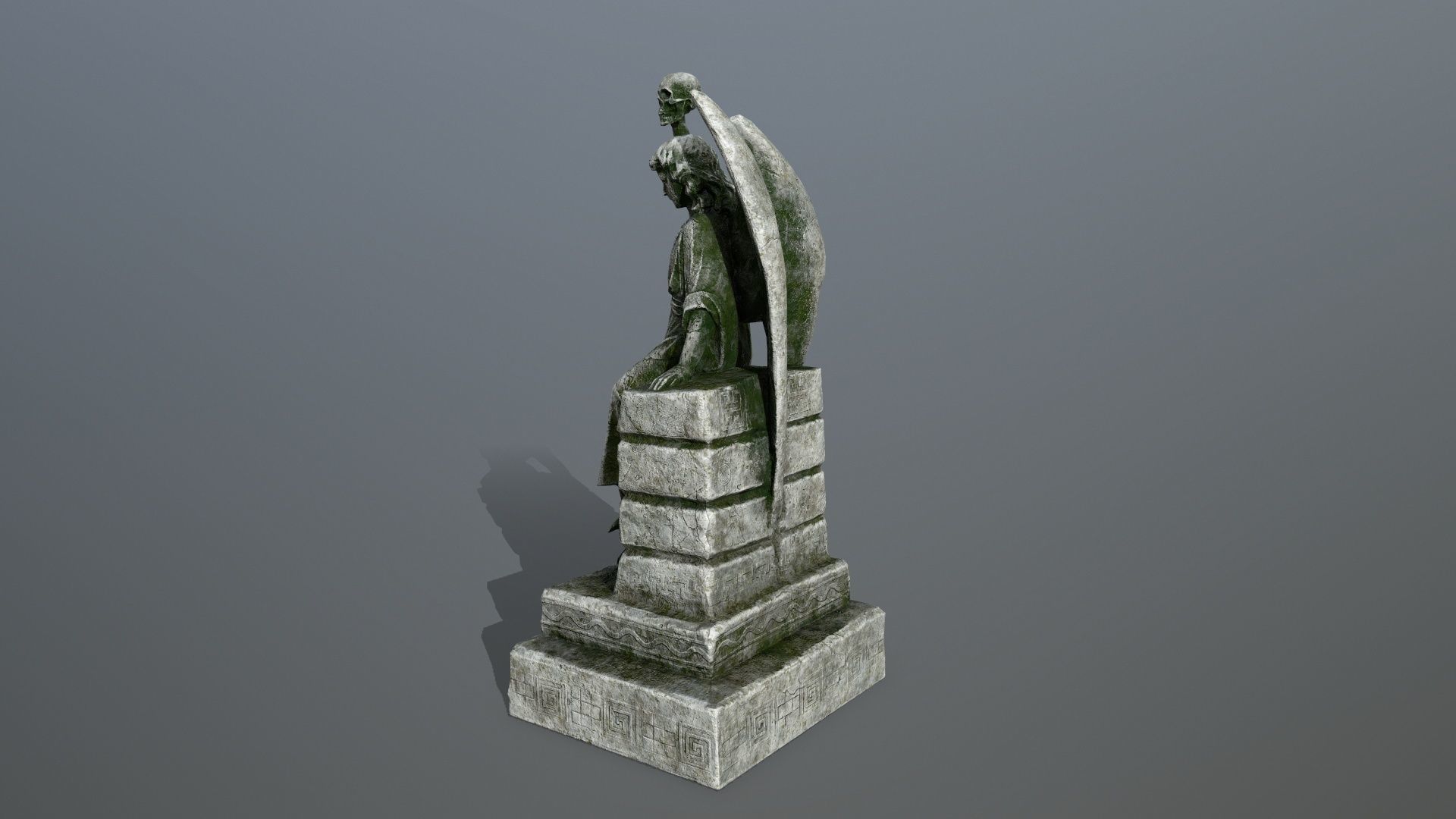 statue 2 of angel Low-poly 3D model_4