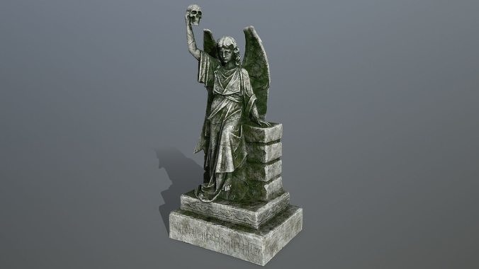 statue 2 of angel Low-poly 3D model