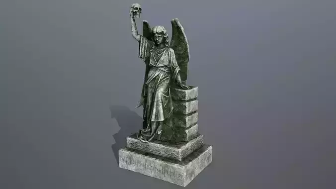 statue 2 of angel Low-poly 3D model