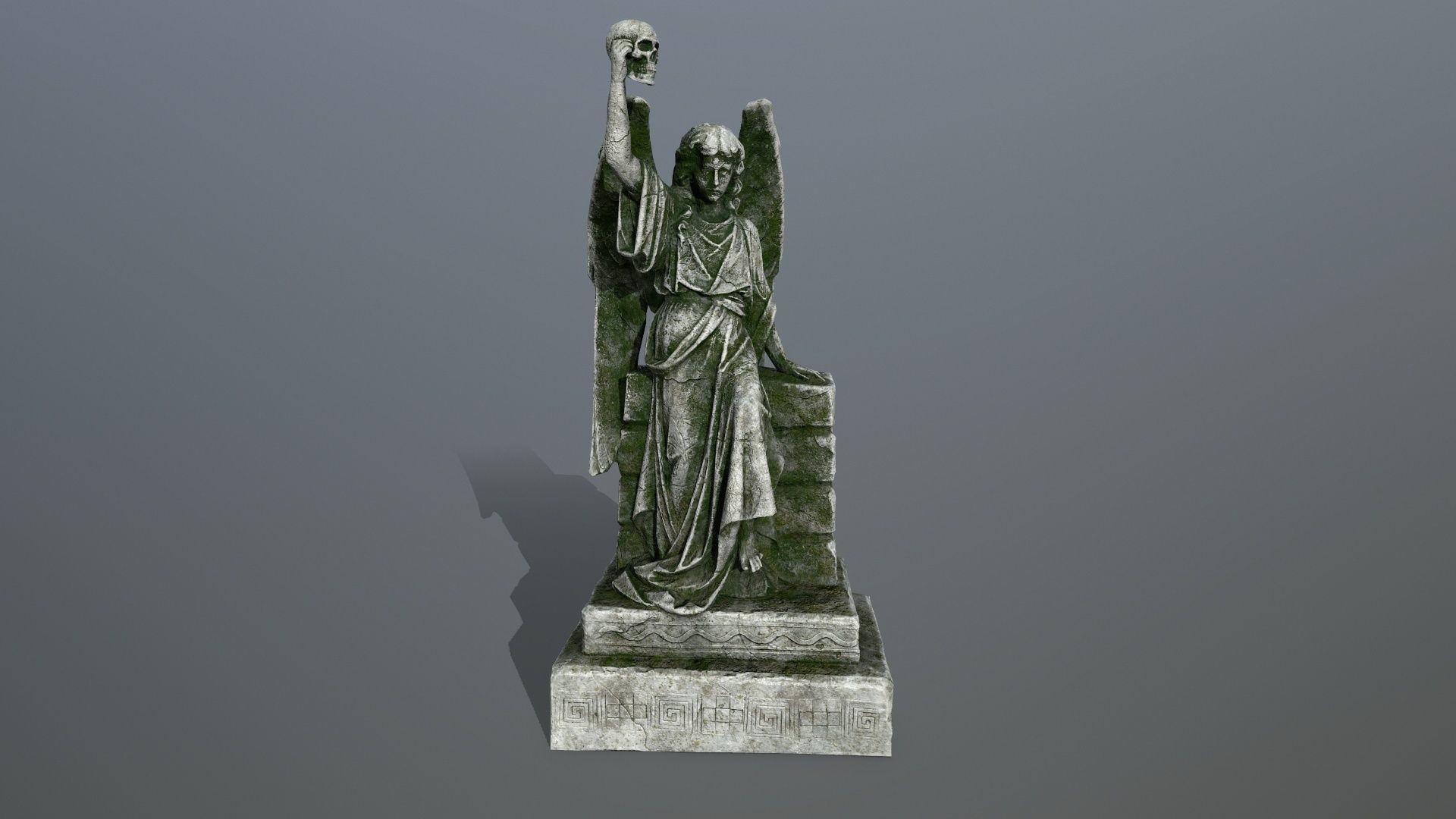 statue 2 of angel Low-poly 3D model_1