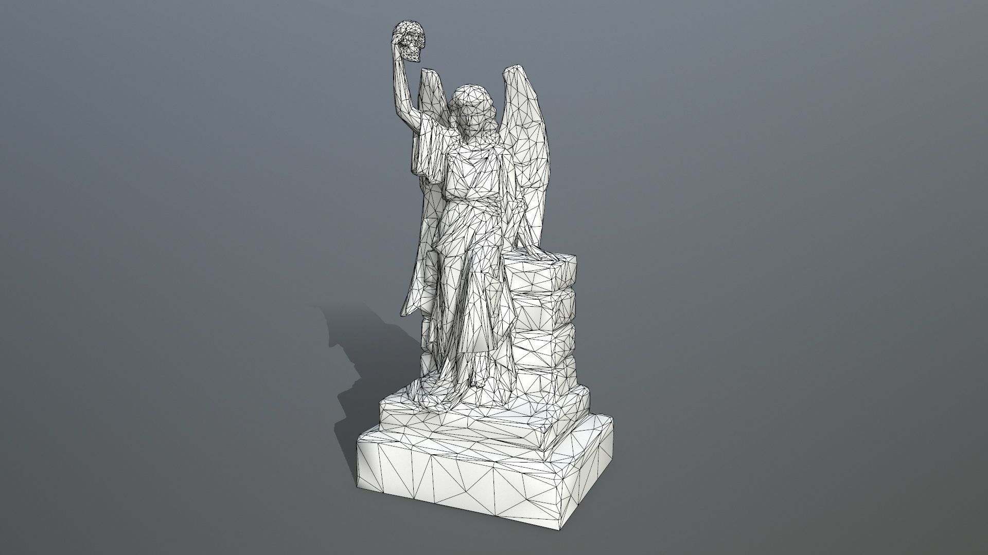 statue 2 of angel Low-poly 3D model_7