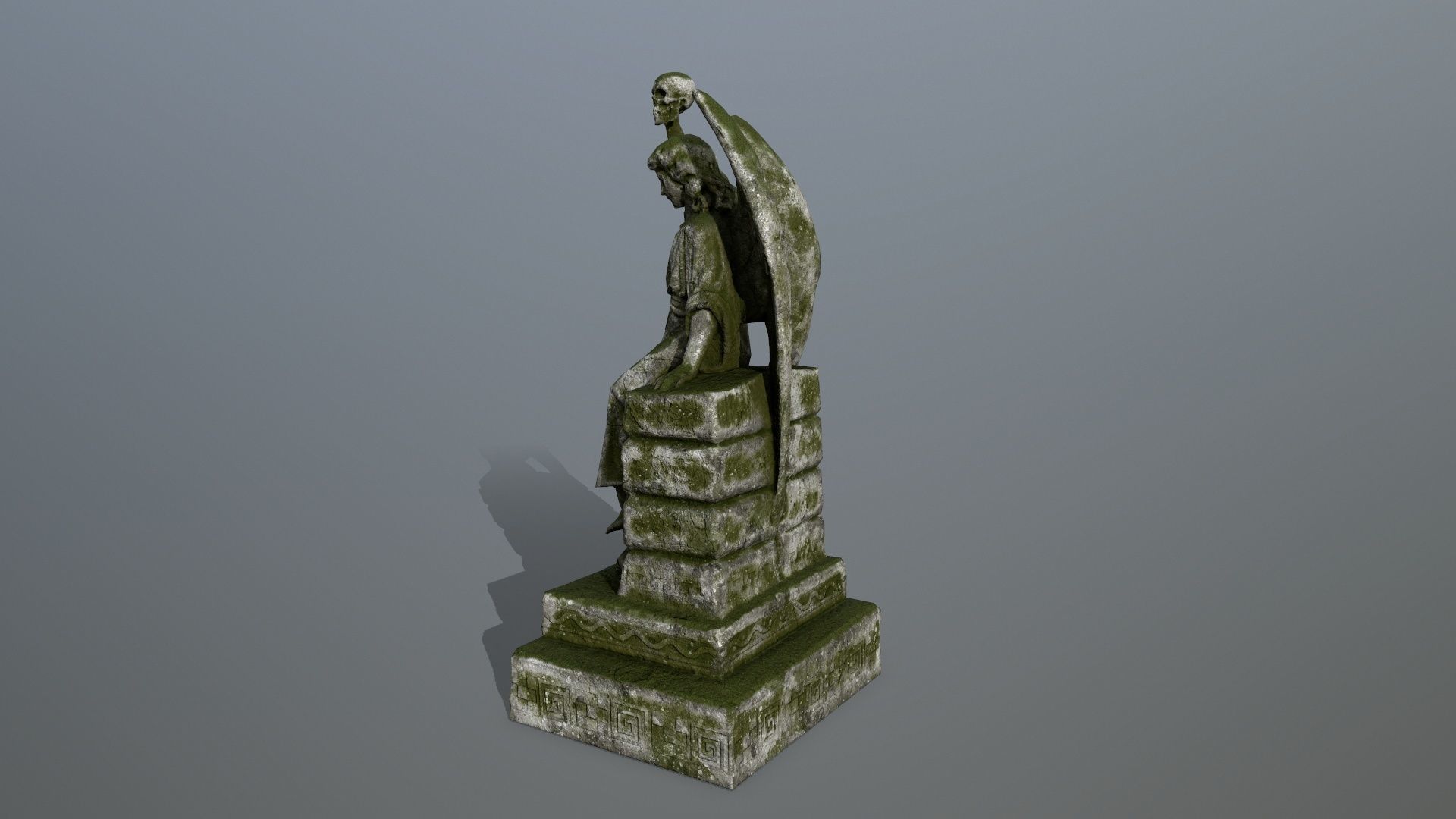 statue 2 of angel Low-poly 3D model_6