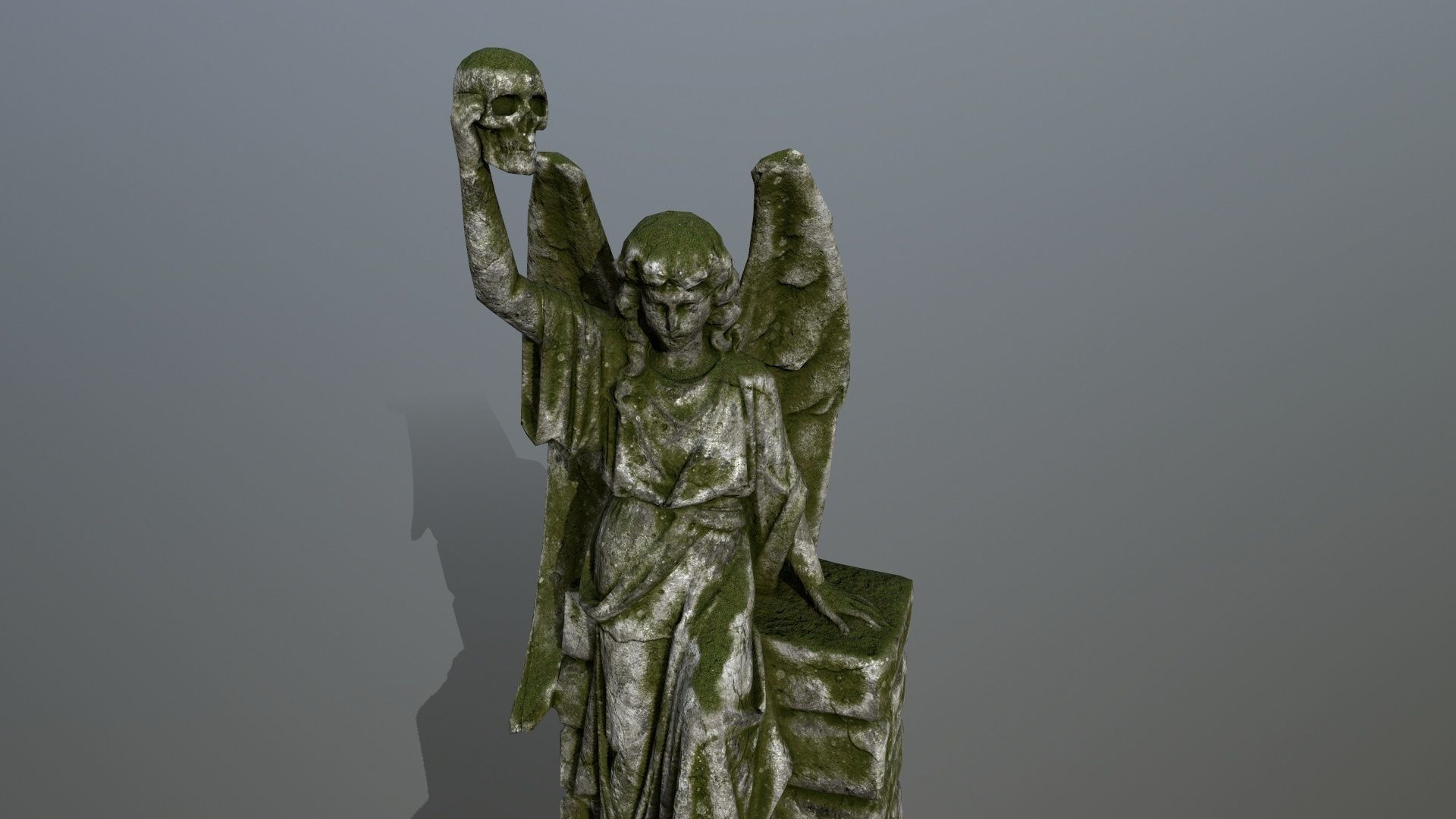 statue 2 of angel Low-poly 3D model_11