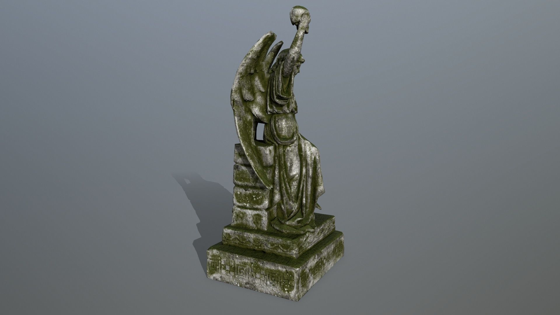 statue 2 of angel Low-poly 3D model_3