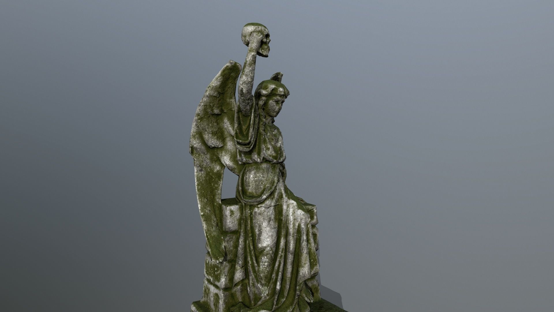statue 2 of angel Low-poly 3D model_13