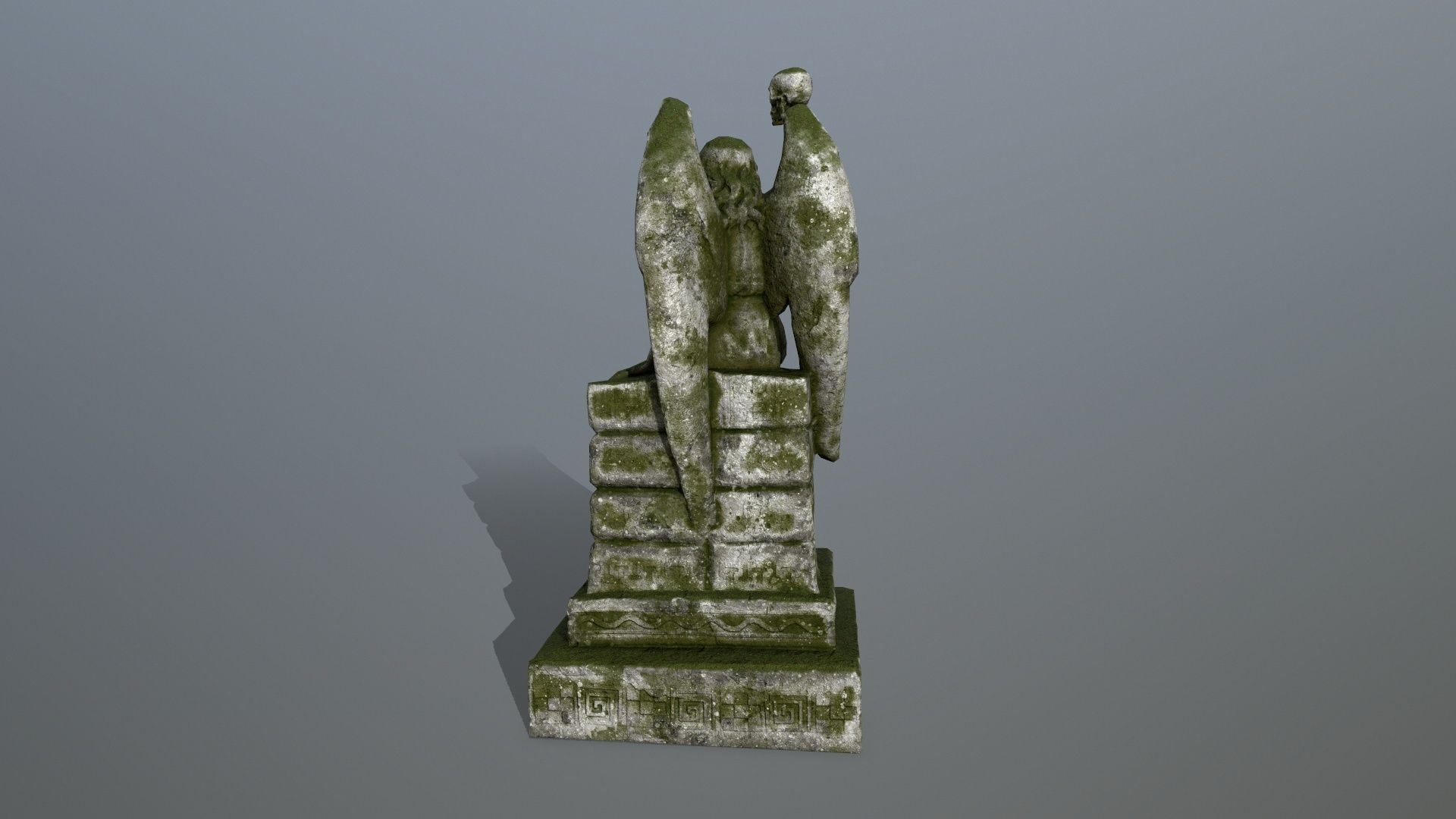 statue 2 of angel Low-poly 3D model_5
