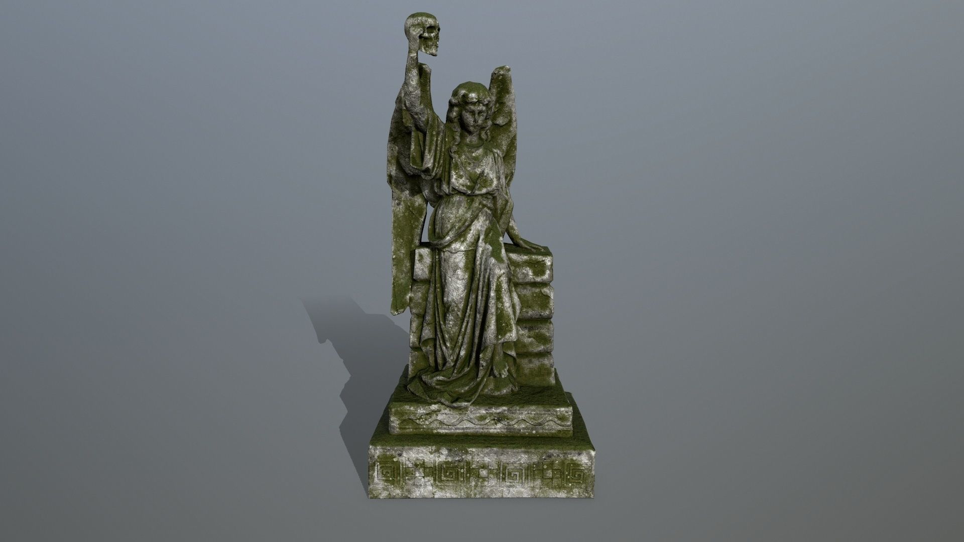 statue 2 of angel Low-poly 3D model_2