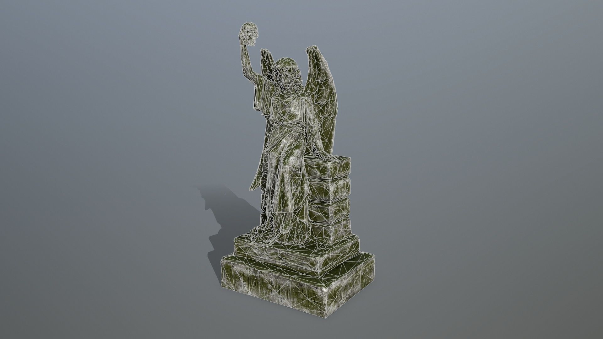 statue 2 of angel Low-poly 3D model_14